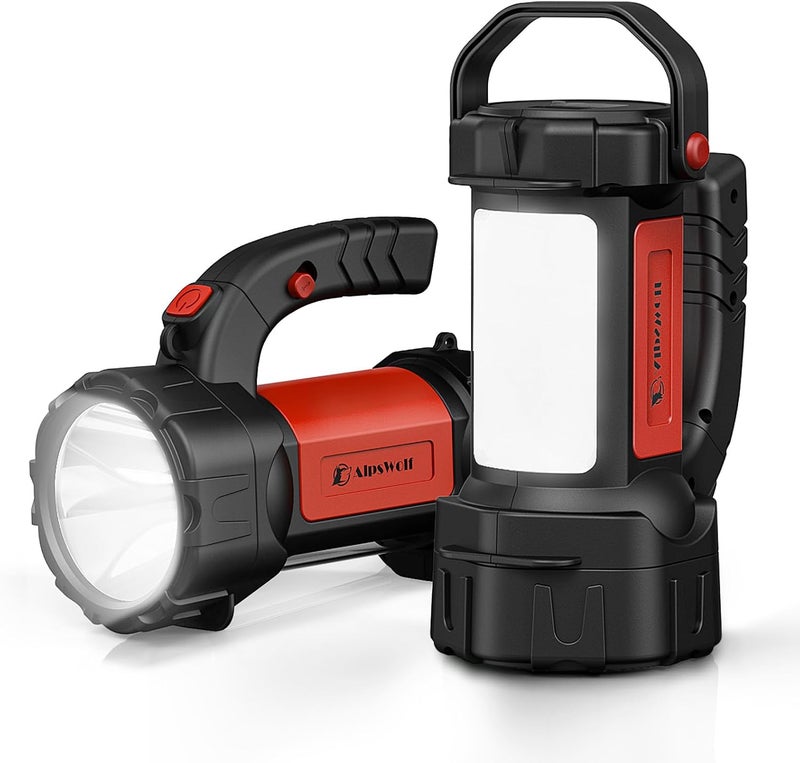 AlpsWolf Camping Lantern Rechargeable, 2 Pack Same LED Flashlight Spotlight Lantern with 800LM, 3600 Capacity Powered, Red Portable Bright Camping Light for Outdoor Hiking, Power Outages - Image 1